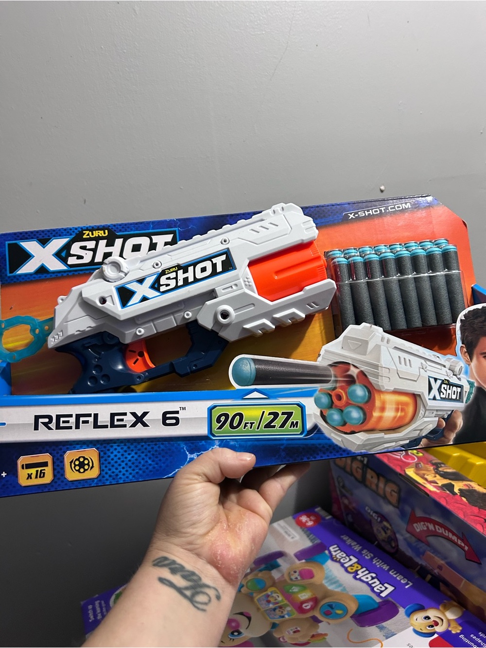 Reflex 6 Foam Dart Blaster - White and Orange